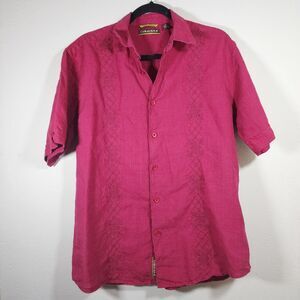 Cubavera Short-Sleeve Linen Shirt Men's Size M
